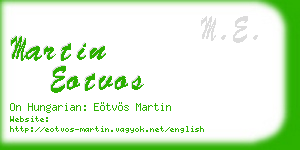 martin eotvos business card
